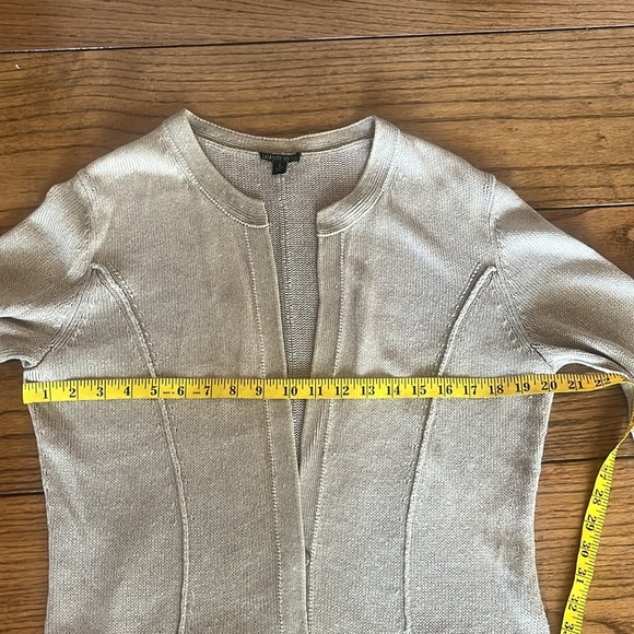 Lafayette 148 Knitted Open Front Cardigan Pockets Size L - Picture 9 of 11